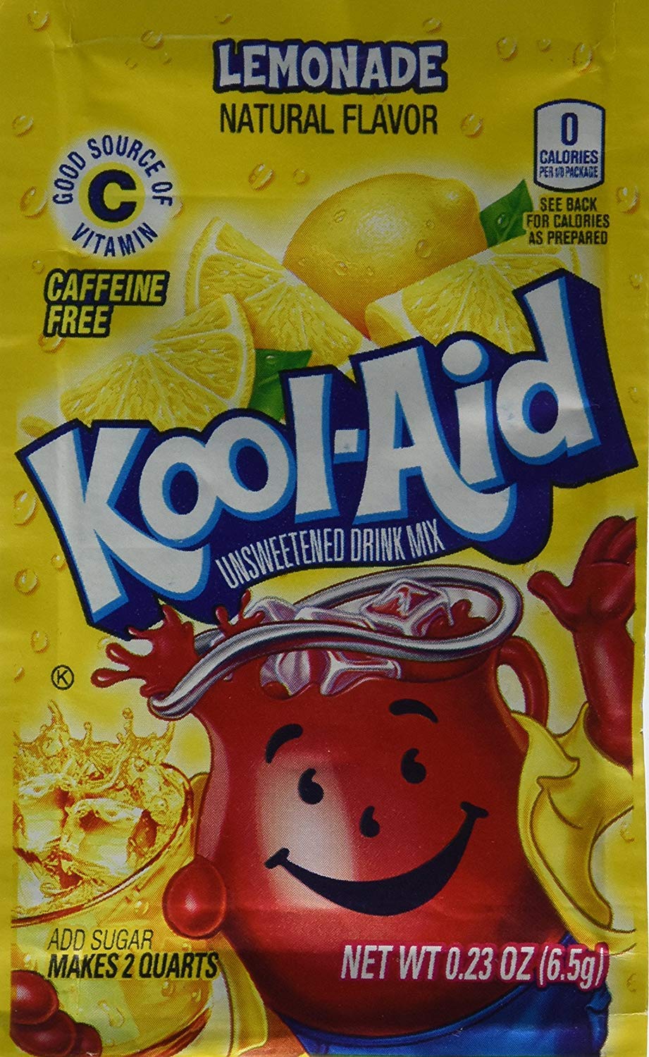 Kool-aid Lemonade Unsweetened Soft Drink Mix 0.15-ounce Envelopes (Pack of 48)