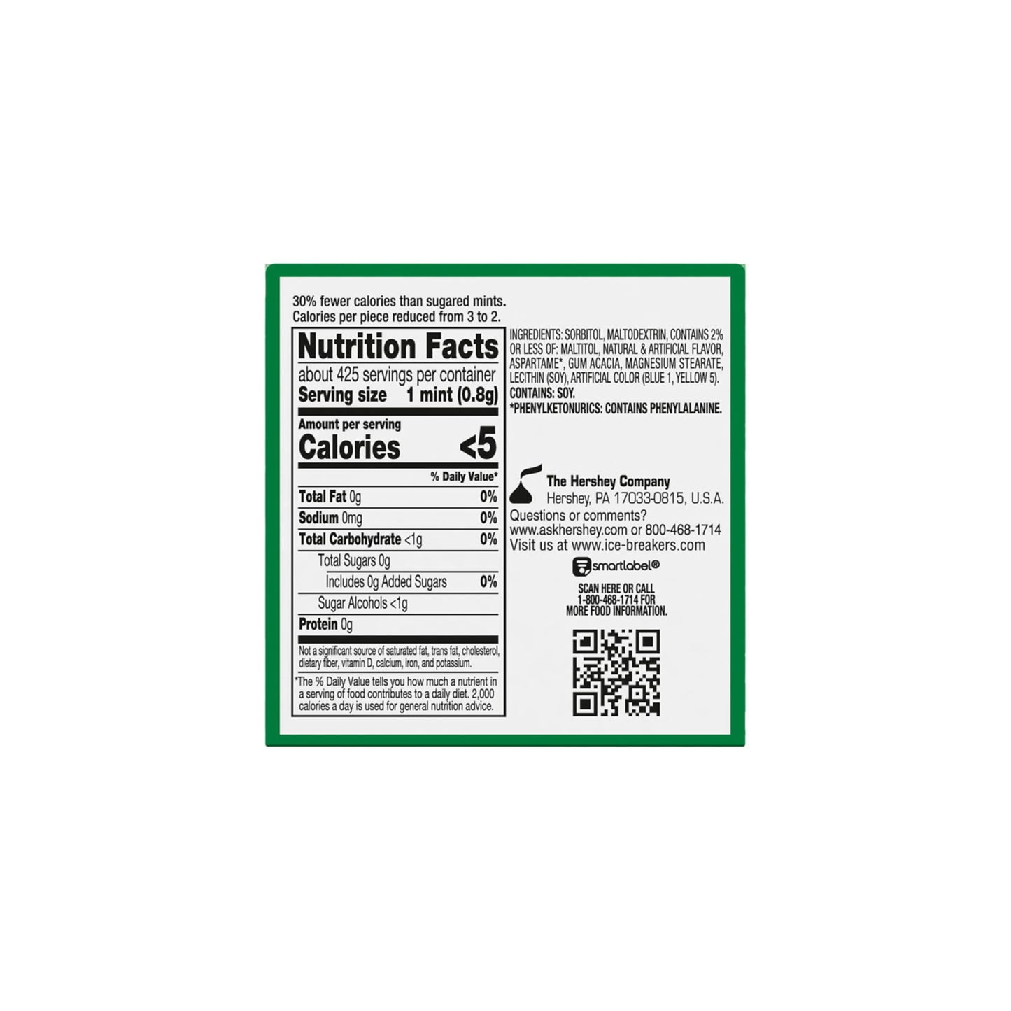 ICE Breakers Mints (Spearmint, Sugar Free, 1.5-Ounce Containers, Pack of 8)