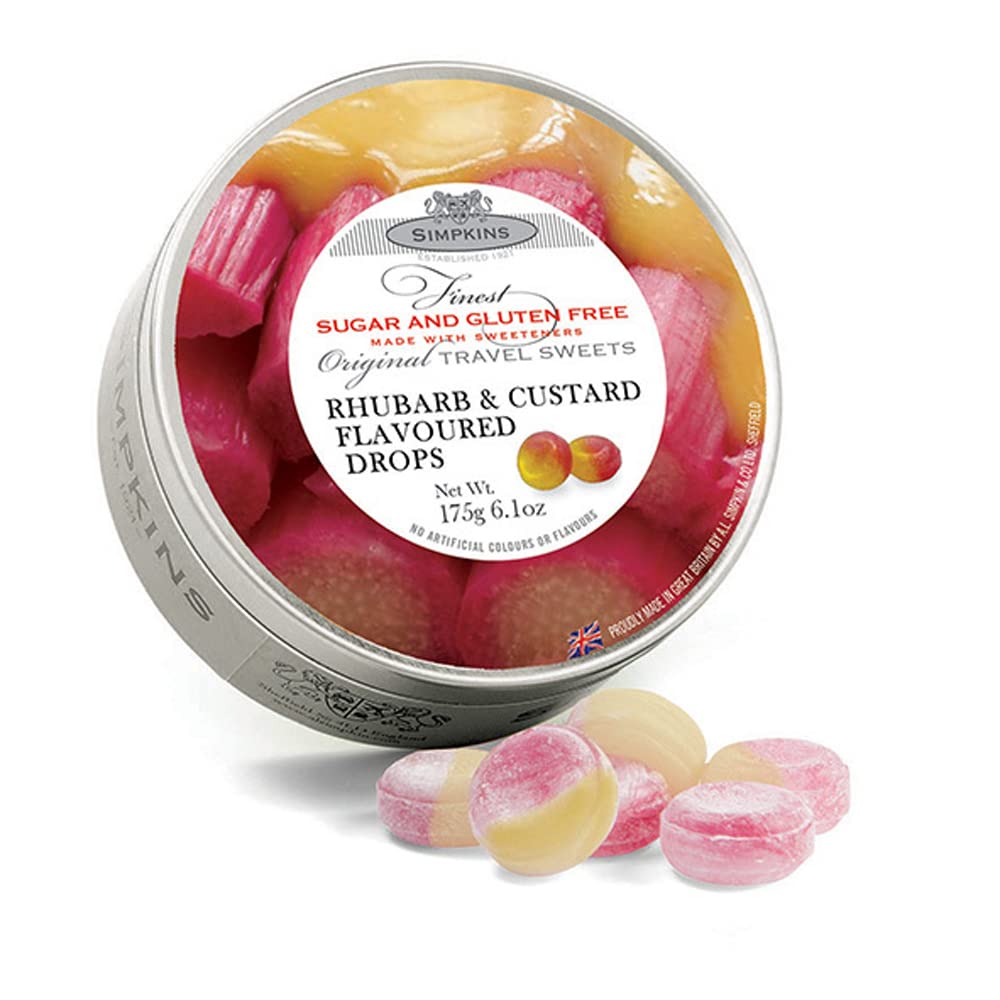 A L Simpkin 175 g Rhubarb and Custard Travel Sweets by A L Simpkin