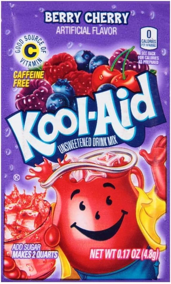 Kool-aid Berry Cherry Unsweetened Soft Drink Mix 0.15-ounce Envelopes (Pack of 48)