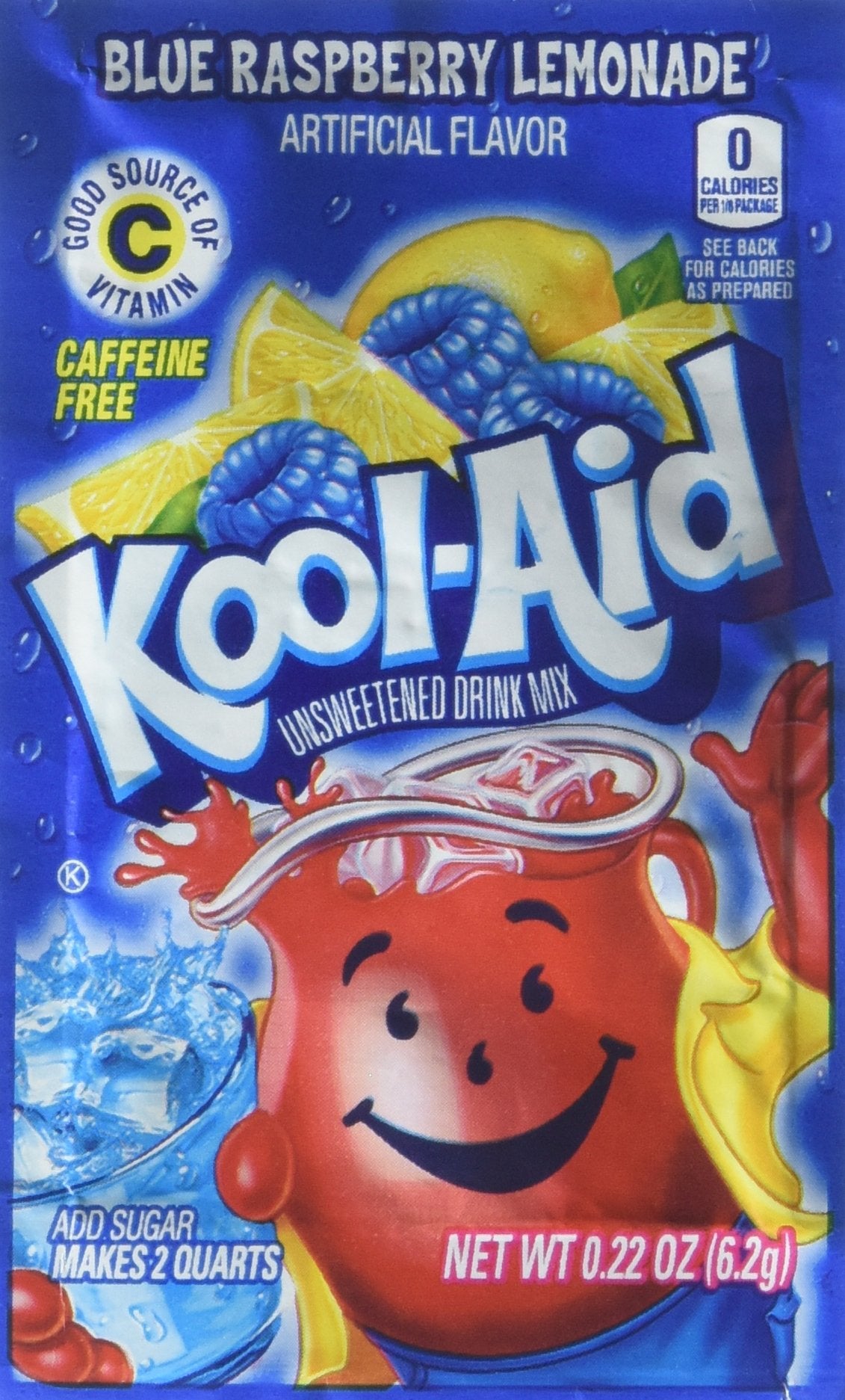 Kool-Aid Twists Soda Mix - Ice Blue Raspberry Lemonade Unsweetened, Decaffeinated, 6.2g/Envelope (Pack of 15)
