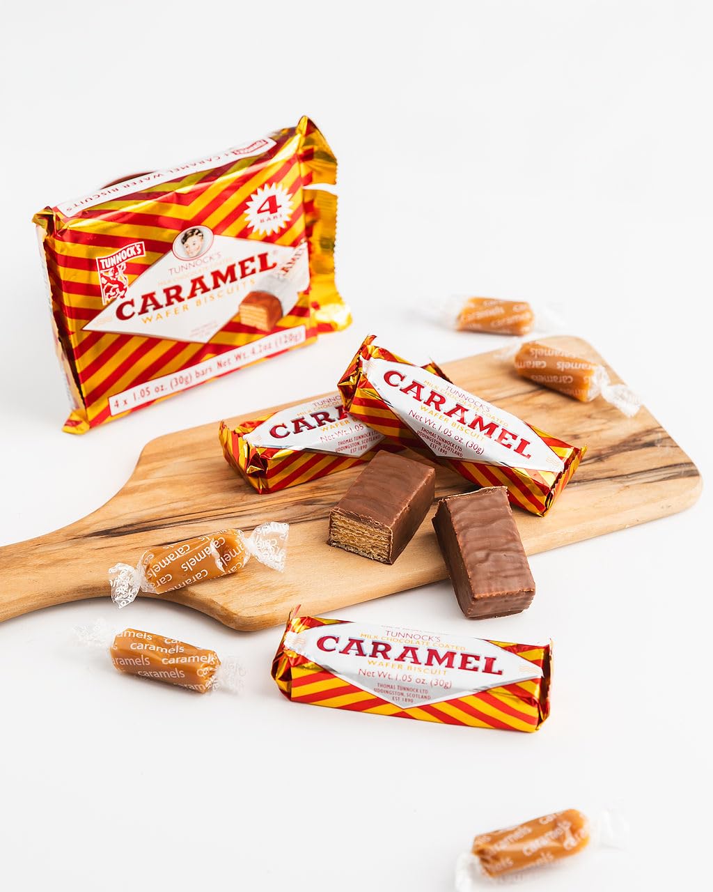 Tunnocks Milk Chocolate Caramel Wafers 4 Pack 100g