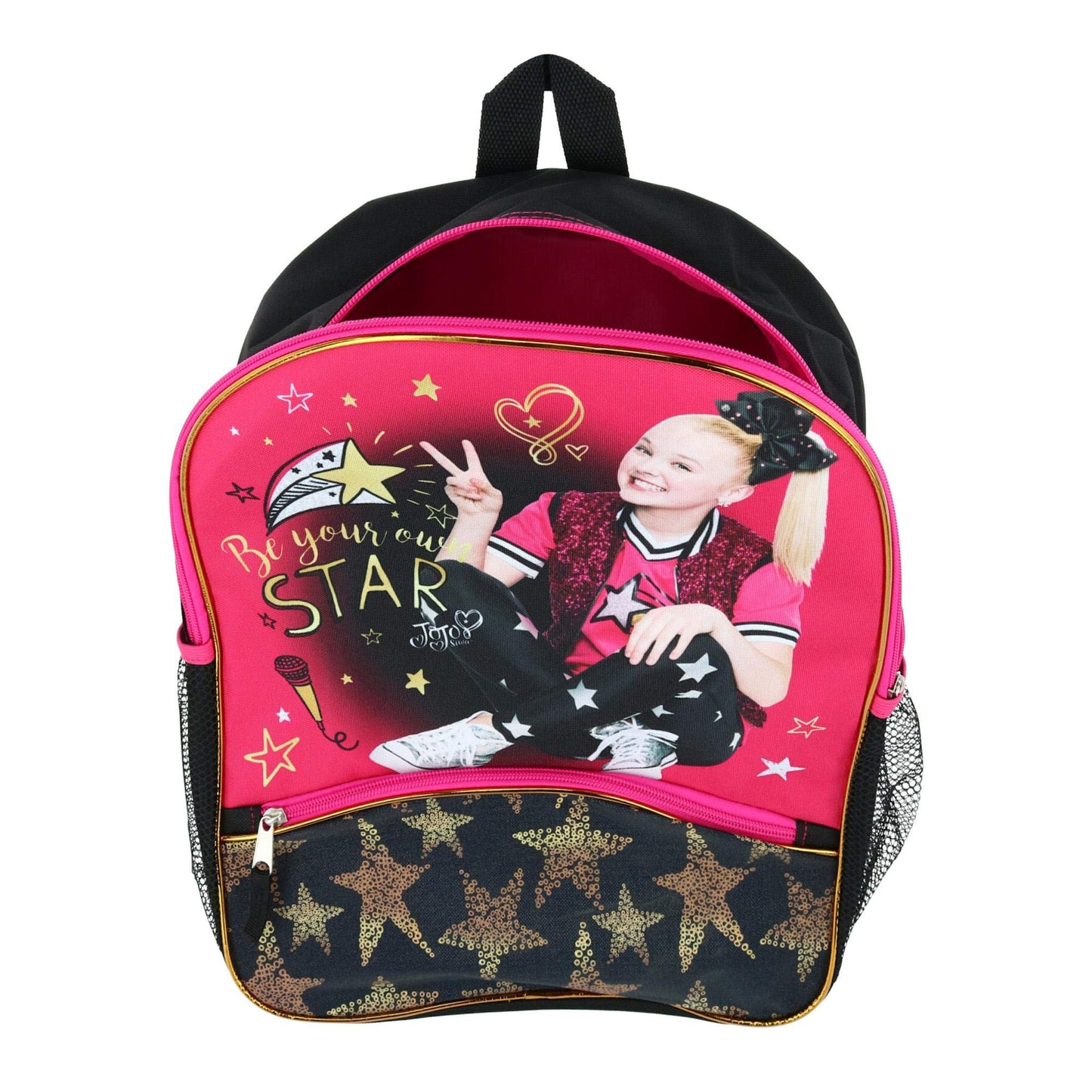 Nickelodeon Girl's 16-Inch JoJo Siwa Backpack with Front Zippered Pocket, Pink