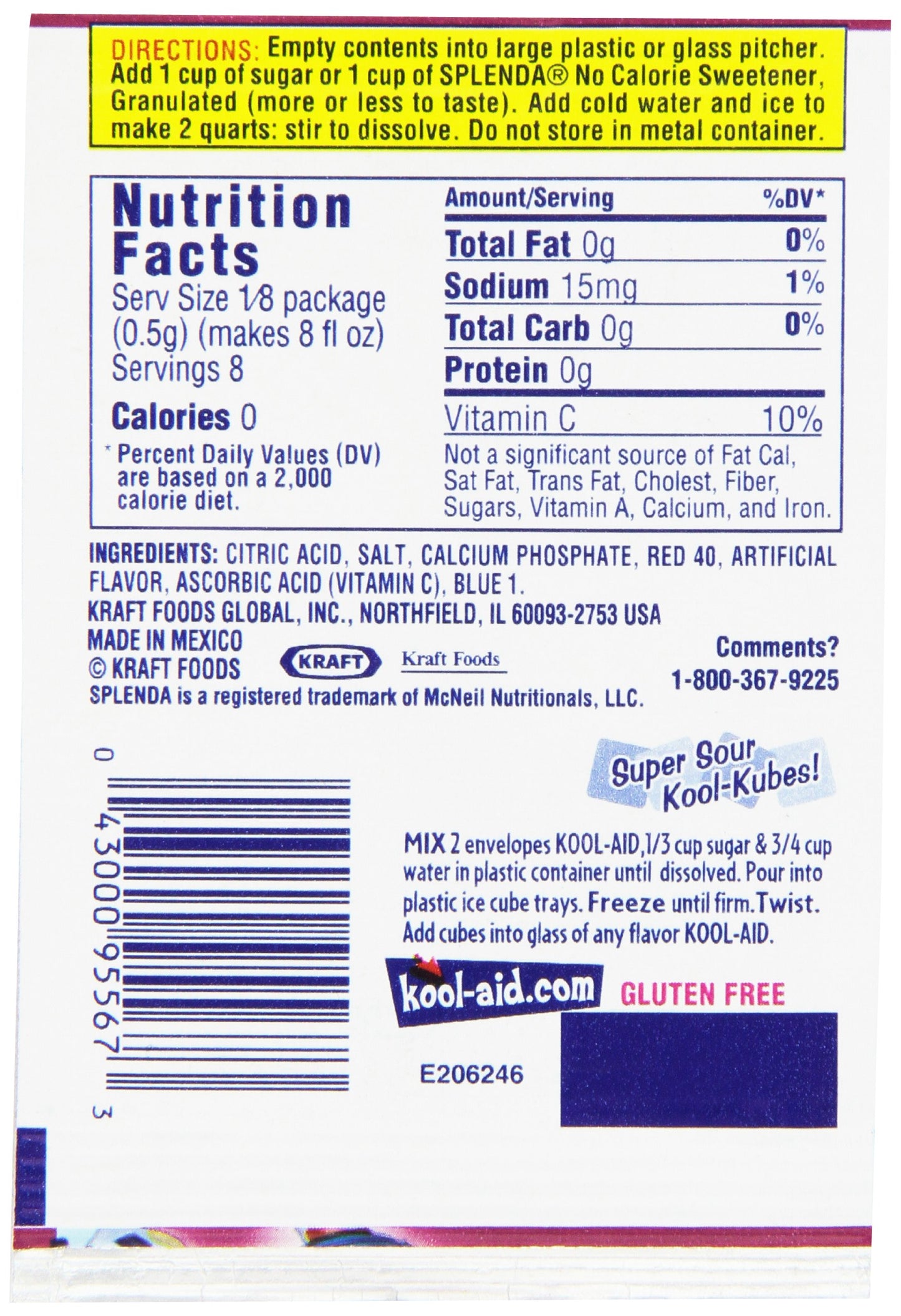 Kool-Aid Black Cherry Unsweetened Soft Drink Mix, 0.13-Ounce Envelopes (Pack of 48)