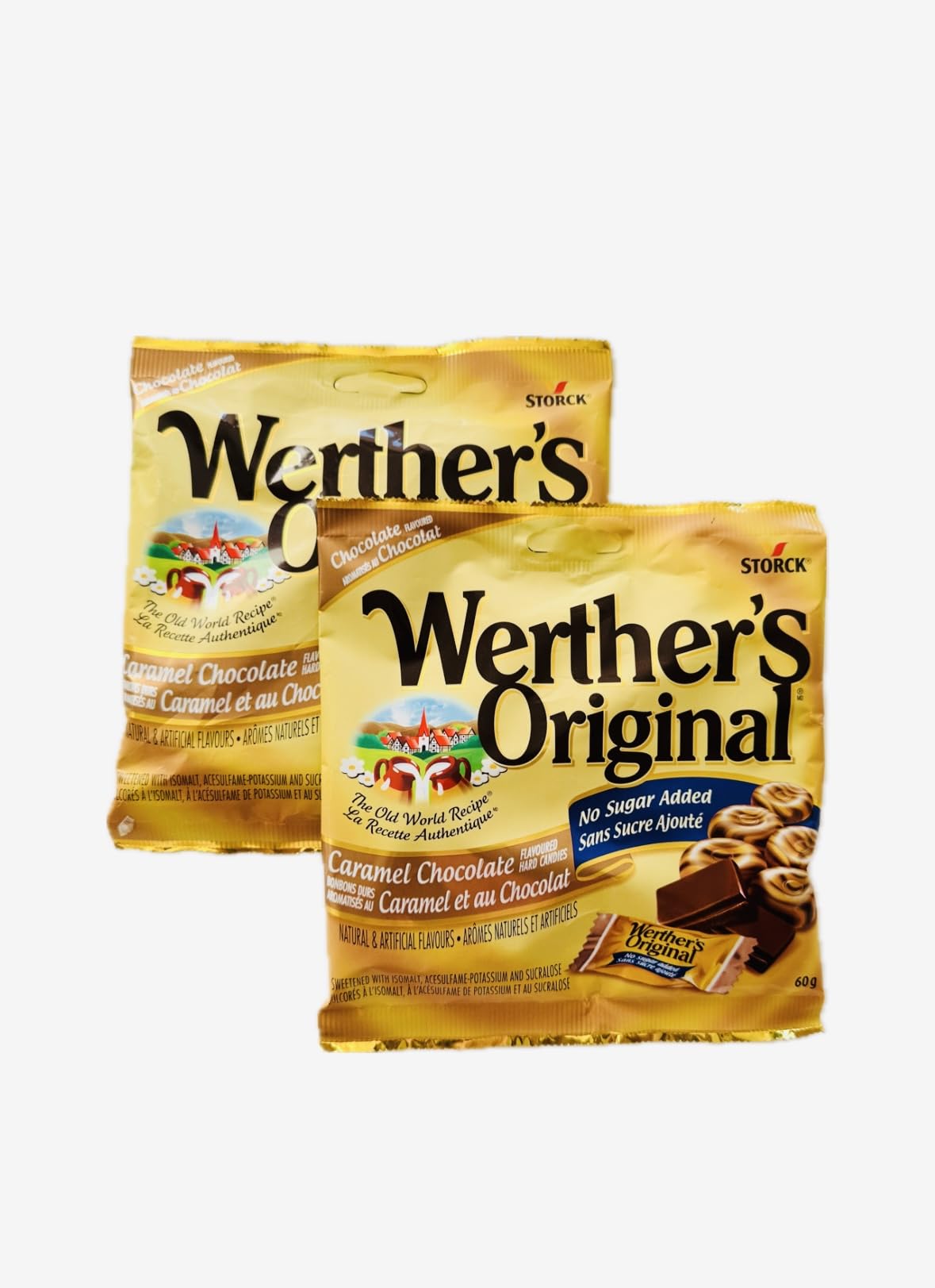 Werther's Original Sugar-Free Caramel Chocolate Candies 2 Pack - 60g Each