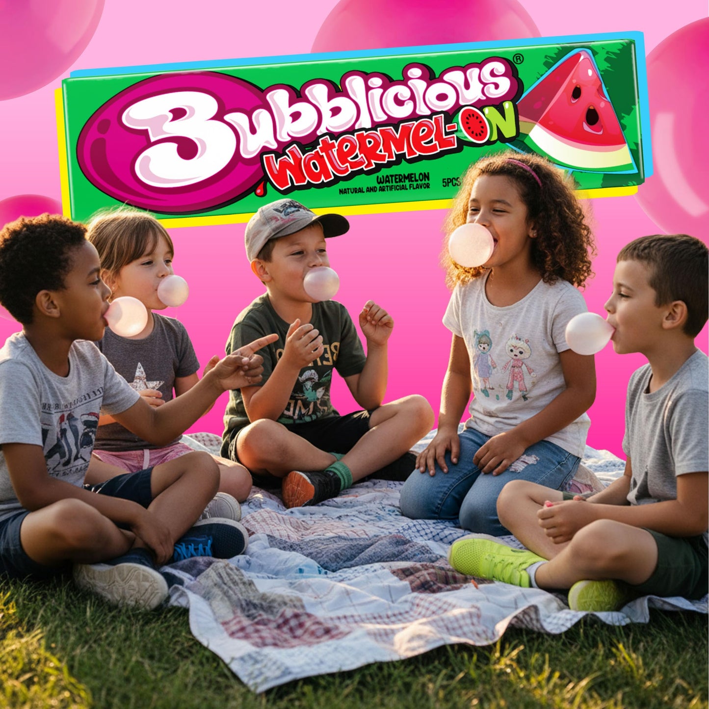 Bubblicious Bubble Gum, 5 Count (Pack of 18)