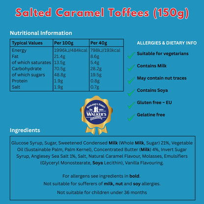 Walkers Nonsuch Salted Caramel Toffees 150g (1 Bag)