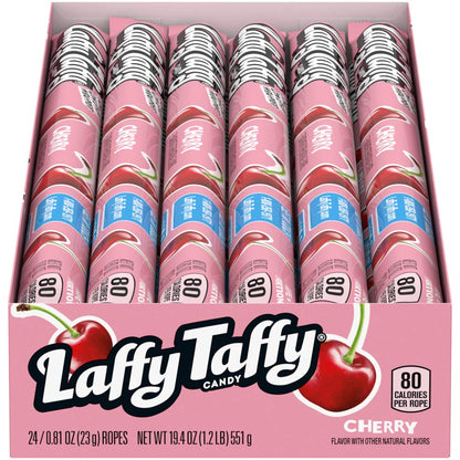Wonka Laffy Taffy Rope-Cherry Pre-Priced 24 Units, 0.75-Kilogram