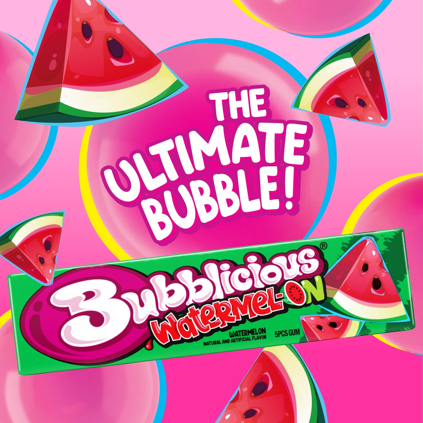 Bubblicious Bubble Gum, 5 Count (Pack of 18)