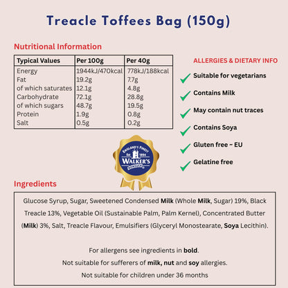 Walker's Treacle Toffee 150g - (3 Pack)