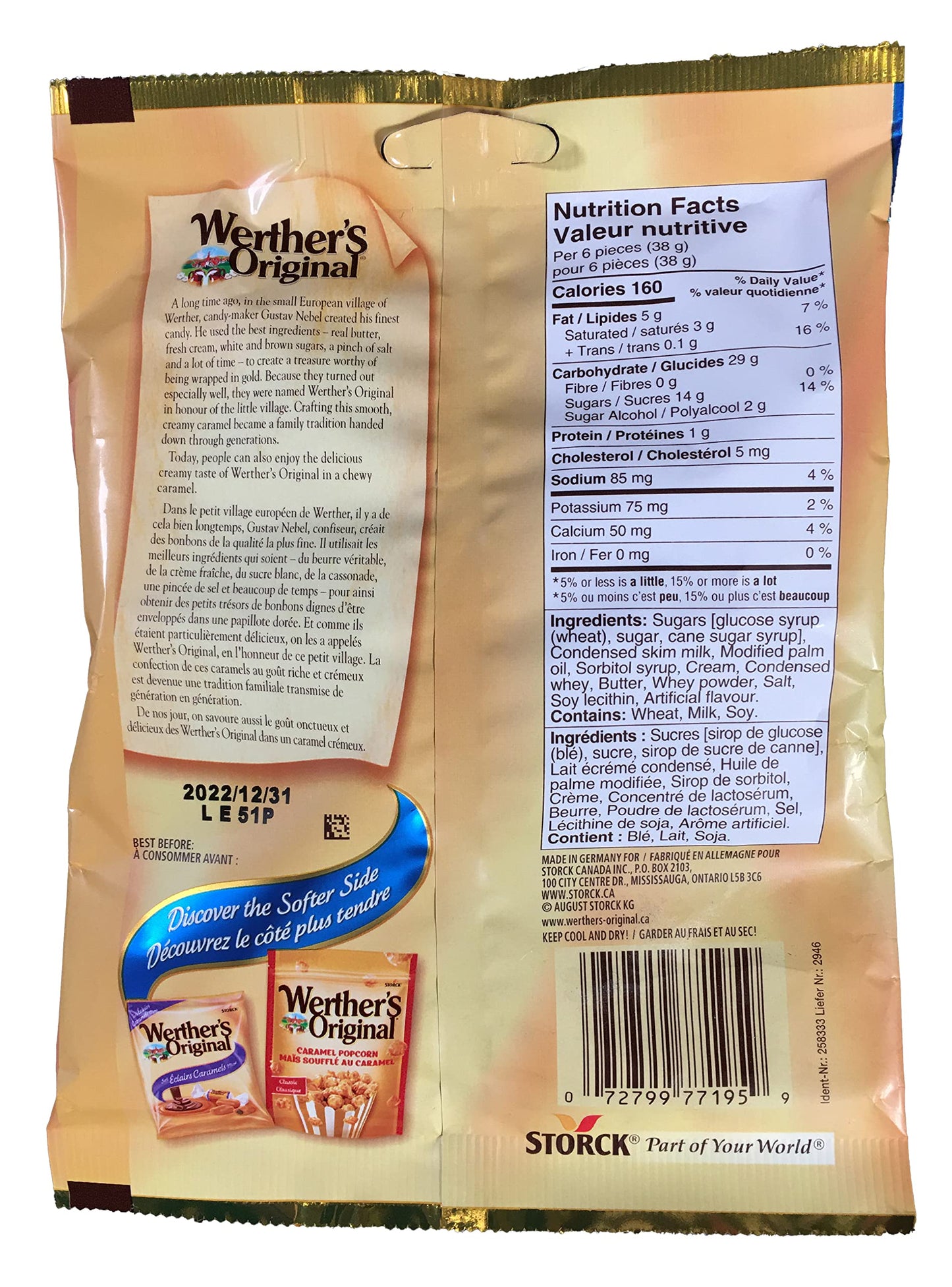 Werther's Original Chewy Caramels 128 g (Pack of 3)