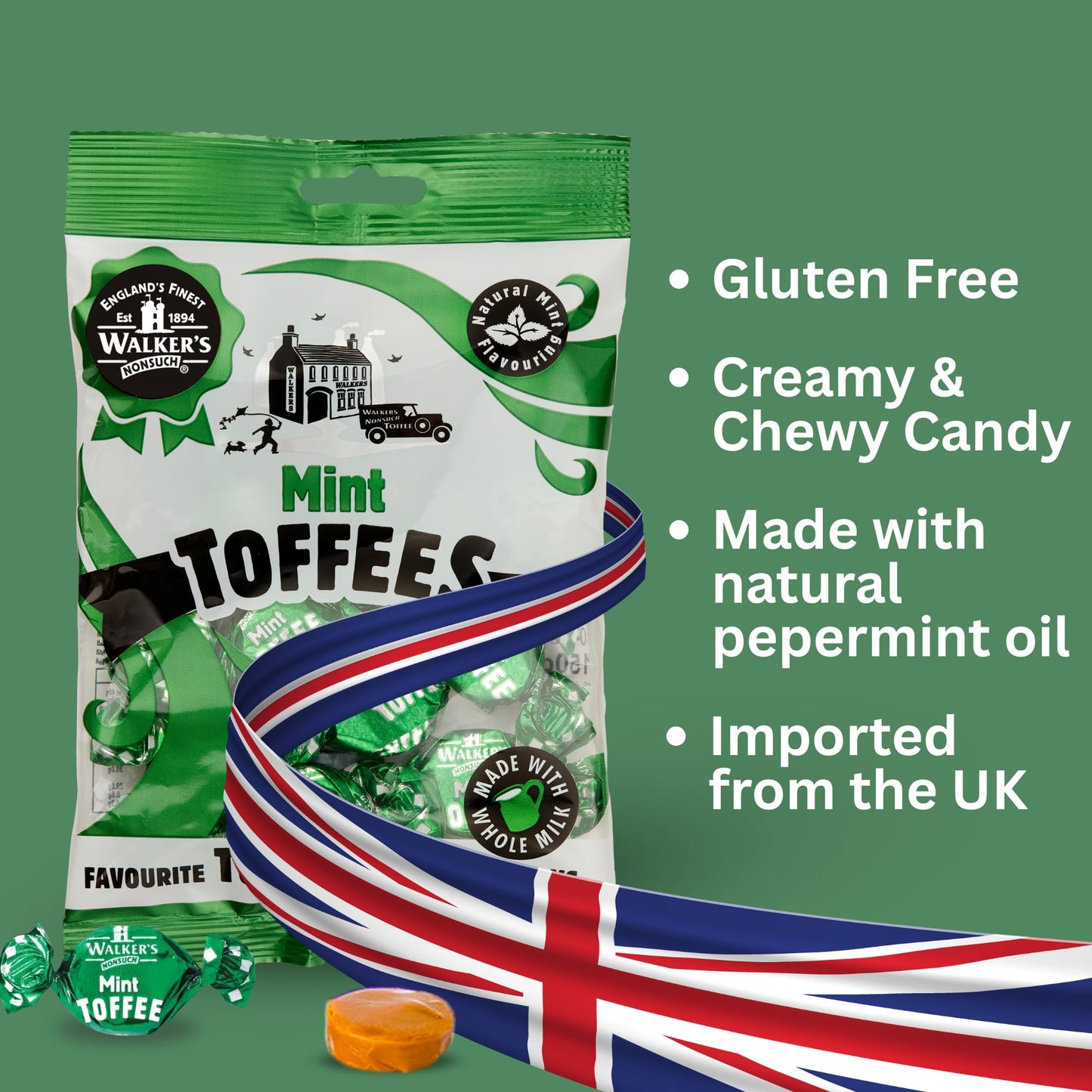 Walker's Nonsuch Mint Toffees 150g Bag (Pack Of 2) New by Walker's Nonsuch
