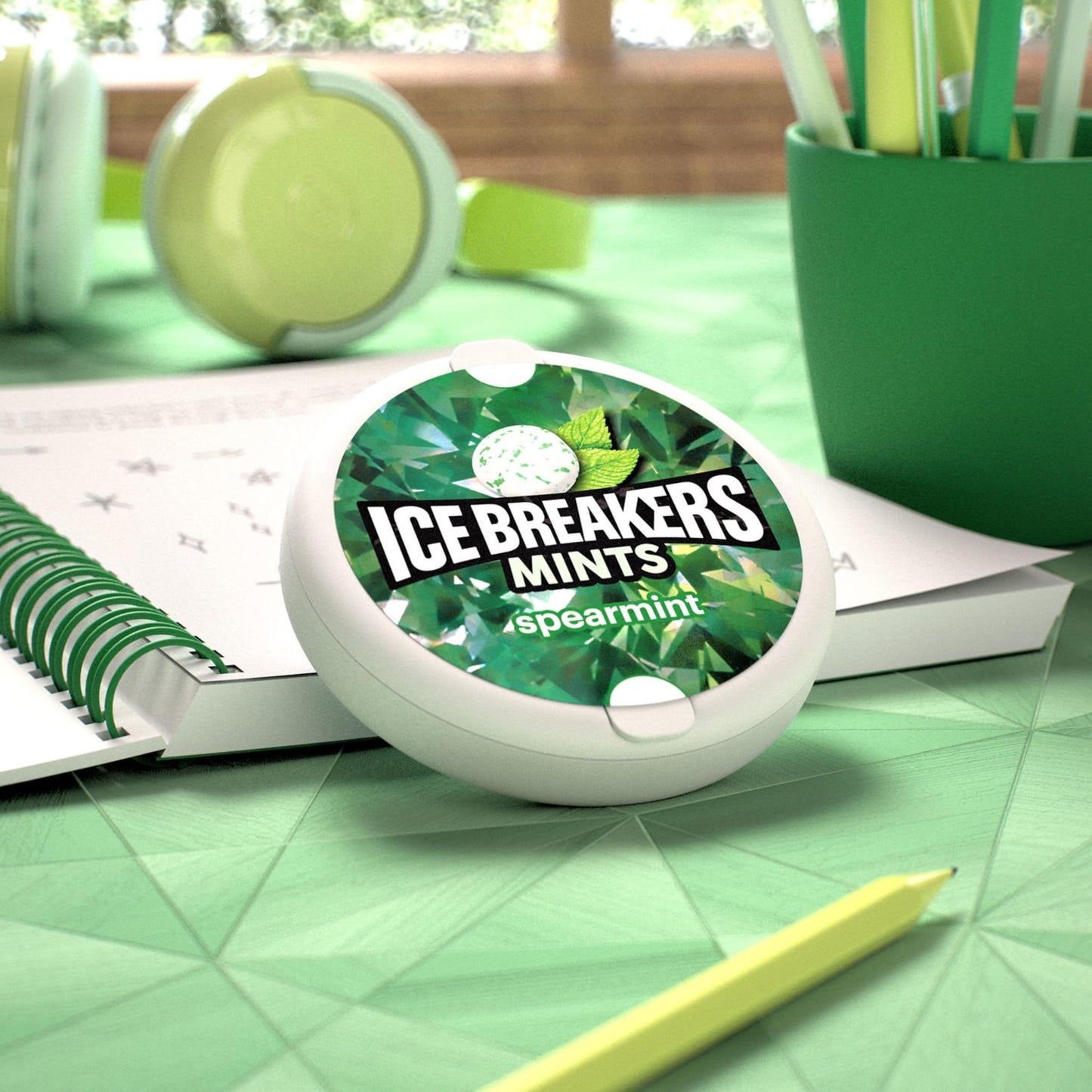 ICE Breakers Mints (Spearmint, Sugar Free, 1.5-Ounce Containers, Pack of 8)