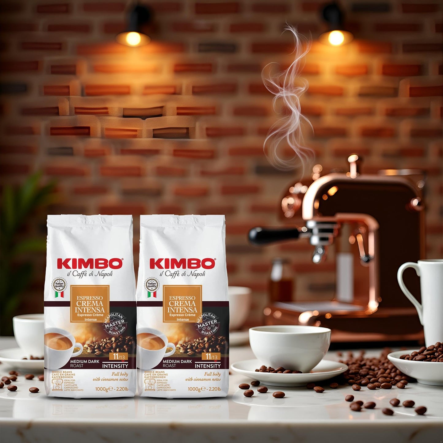 VALUBNDL: KIMBO WHOLE COFFEE BEANS 1KG - Espresso Beans - Café en Grain - Italian Coffee - Custom VALUBNDL Branded (BULK 4.41LBS!)