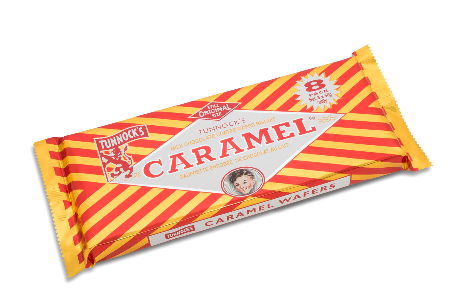 Tunnock's Real Milk Chocolate Caramel Wafers 8 Pack of 30g by Tunnock's