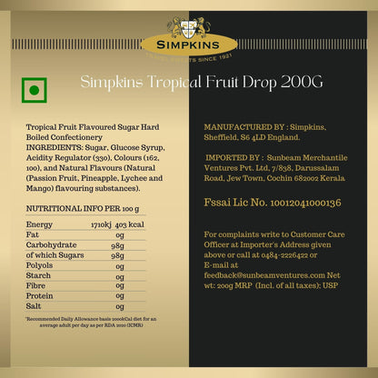 Simpkins tropical fruit 200g