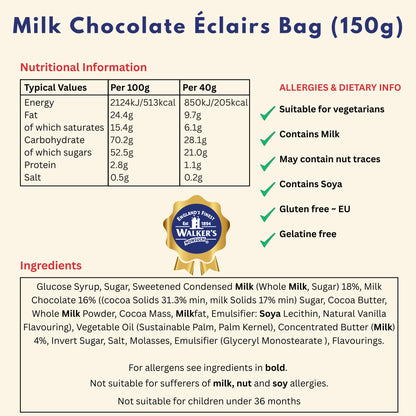 Walkers Nonsuch Milk Chocolate Eclair 150g