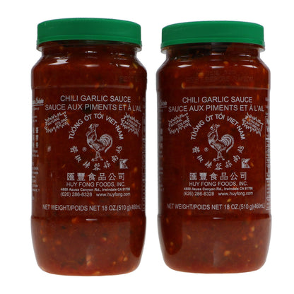 Huy Fong Chili Garlic sauce 460ml(18oz) - 2 pack / Sauce aux piments et à l'ail 460ml(18oz) - paquette de 2)