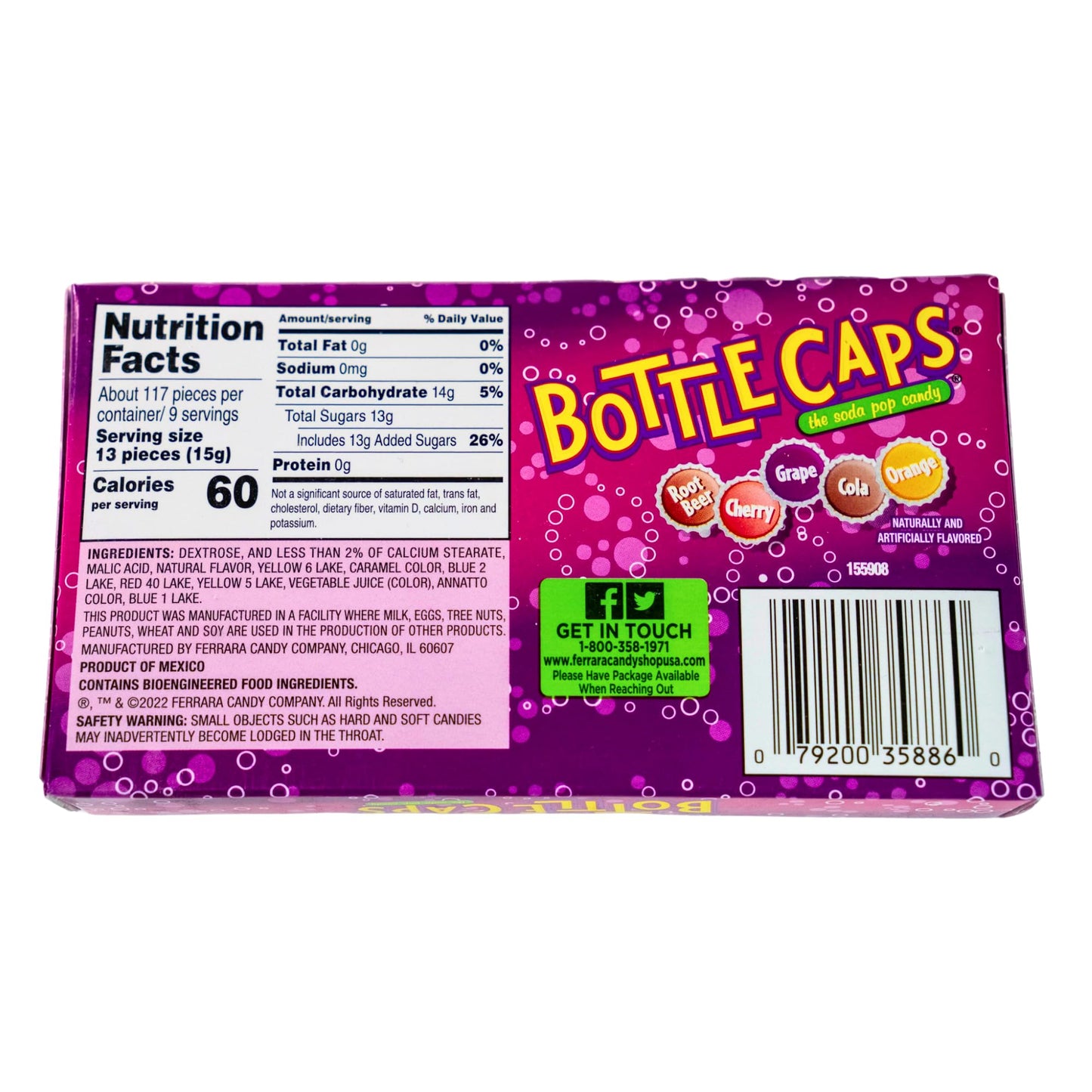 Bottle Caps Movie Theater Concession Box - 141.7g