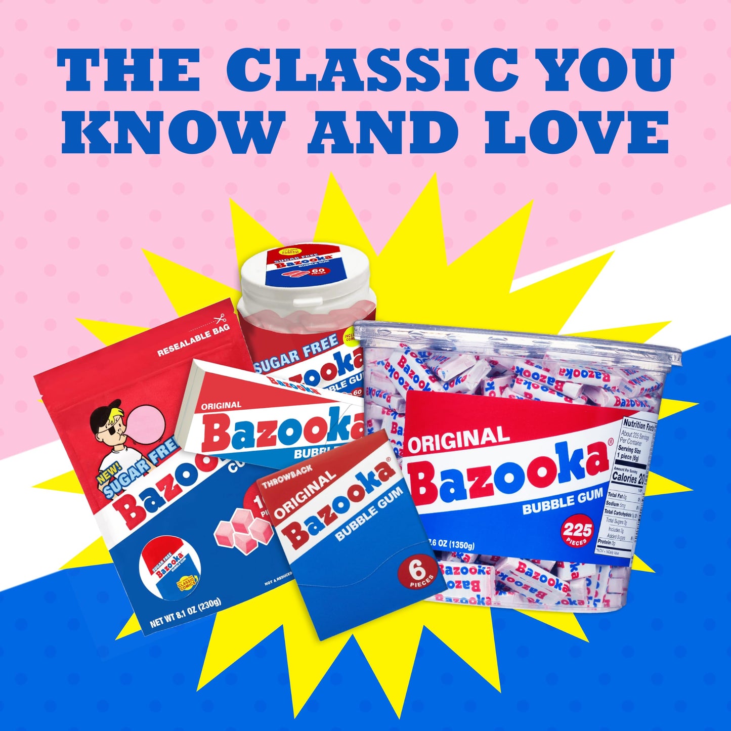 Bazooka Bubble Gum Original Nostalgia Mini-Wallet Pack