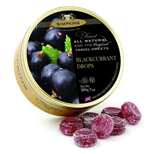 Simpkins English Travel Sweets Tins 200g (Black Currant, 6 tins)