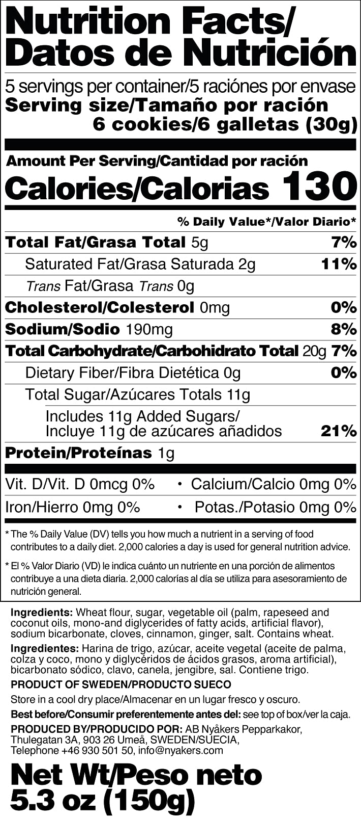Nyakers Swedish Ginger Snaps, 150g