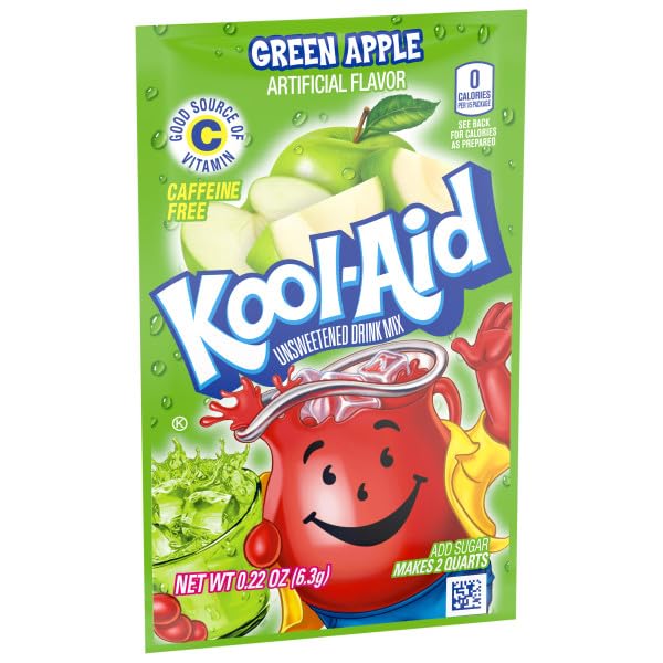 Kool-aid Green Apple Unsweetened Soft Drink Mix 0.15-ounce Envelopes (Pack of 48)