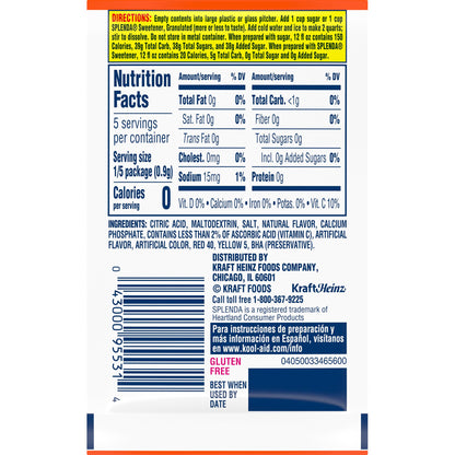 Kool-Aid Unsweetened Drink Mix, Orange Flavor, Pack of 48