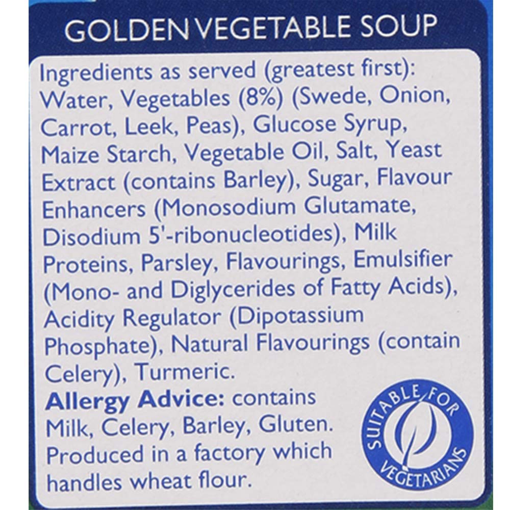 Batchelors Cup a Soup Golden Vegetable (4 per Pack - 82g)