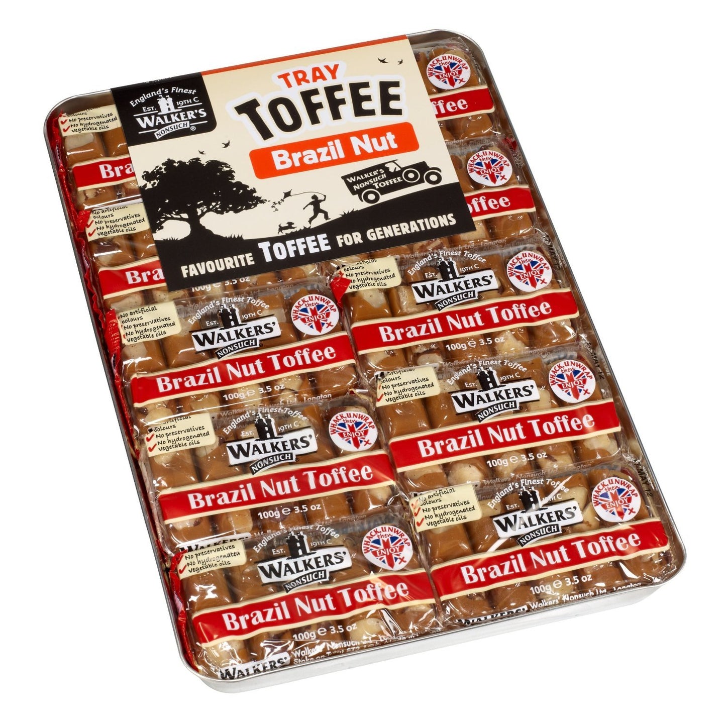 Walkers Brazil Nut Toffee, 3.5-Ounce Packages (Pack of 10)