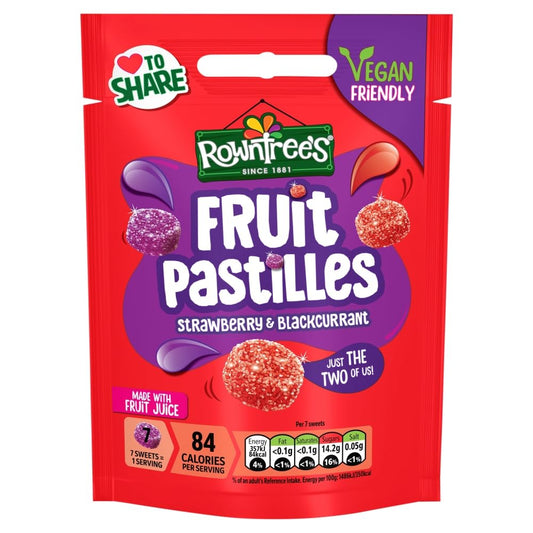Rowntree's Strawberry/Blackcurrant Fruit Pastilles, 150 gram