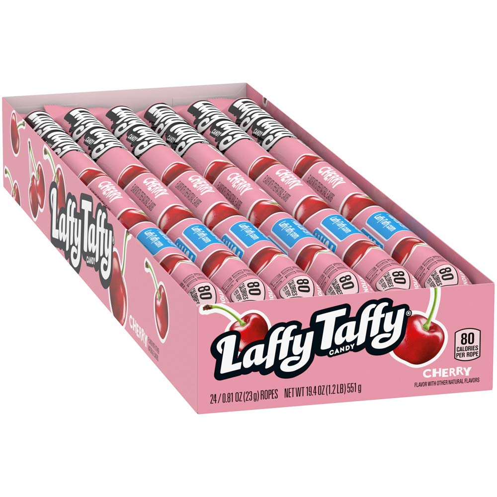 Wonka Laffy Taffy Rope-Cherry Pre-Priced 24 Units, 0.75-Kilogram