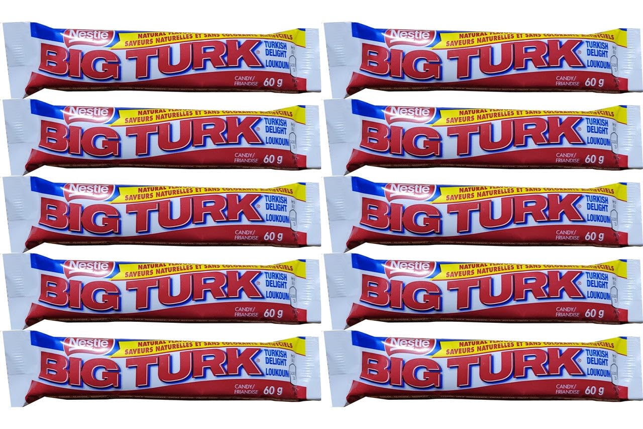Nestle Big Turk Chocolate Candy Bar, 60 Grams/2.1 Ounces - 10 Pack