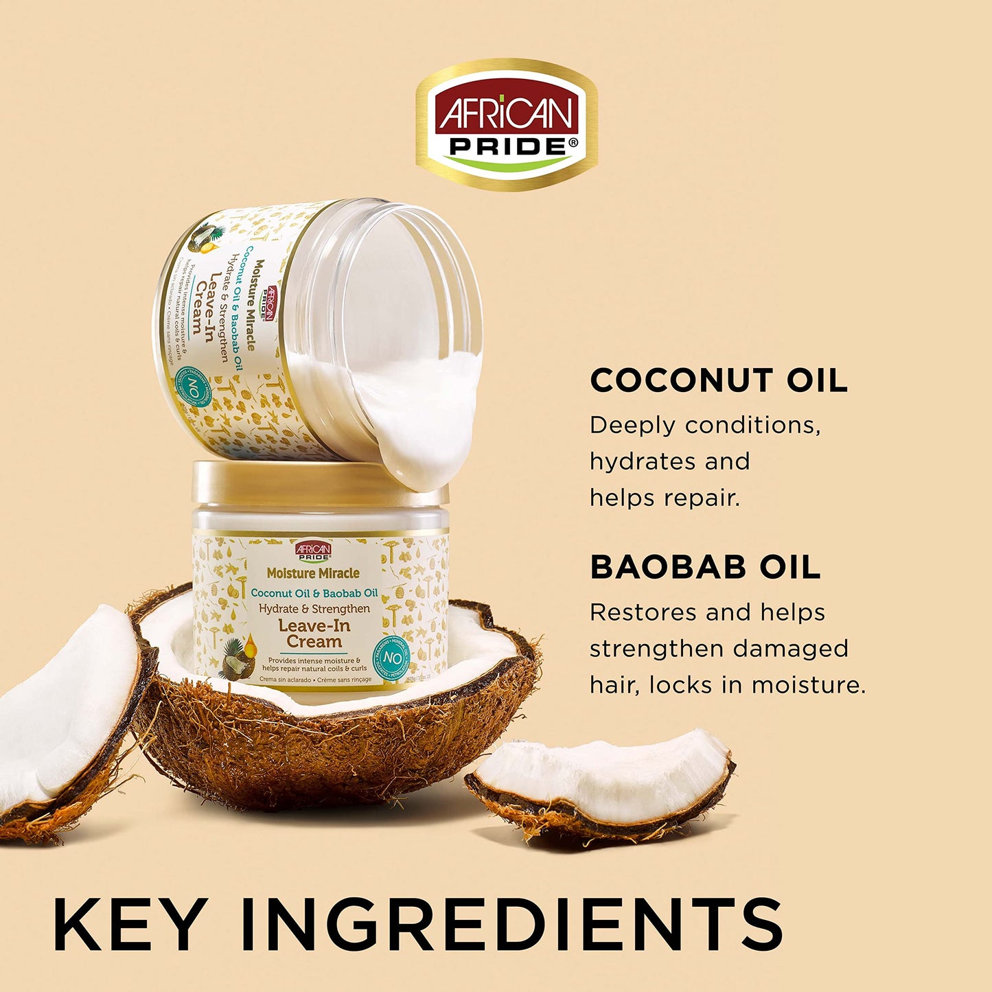 African Pride Moisture Miracle Coconut & Baobab Oil Leave In Cream