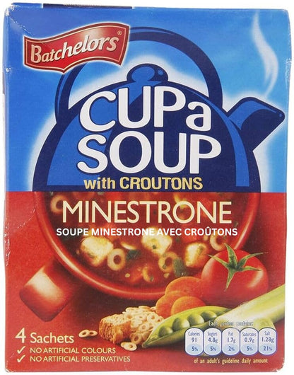 Value Bundle: BATCHELORS CUP A SOUP - Chicken, Tomato, Beef & Tomato - 4 Per Box 3 Boxes Total - Custom Value Bundle Branded Package of 12