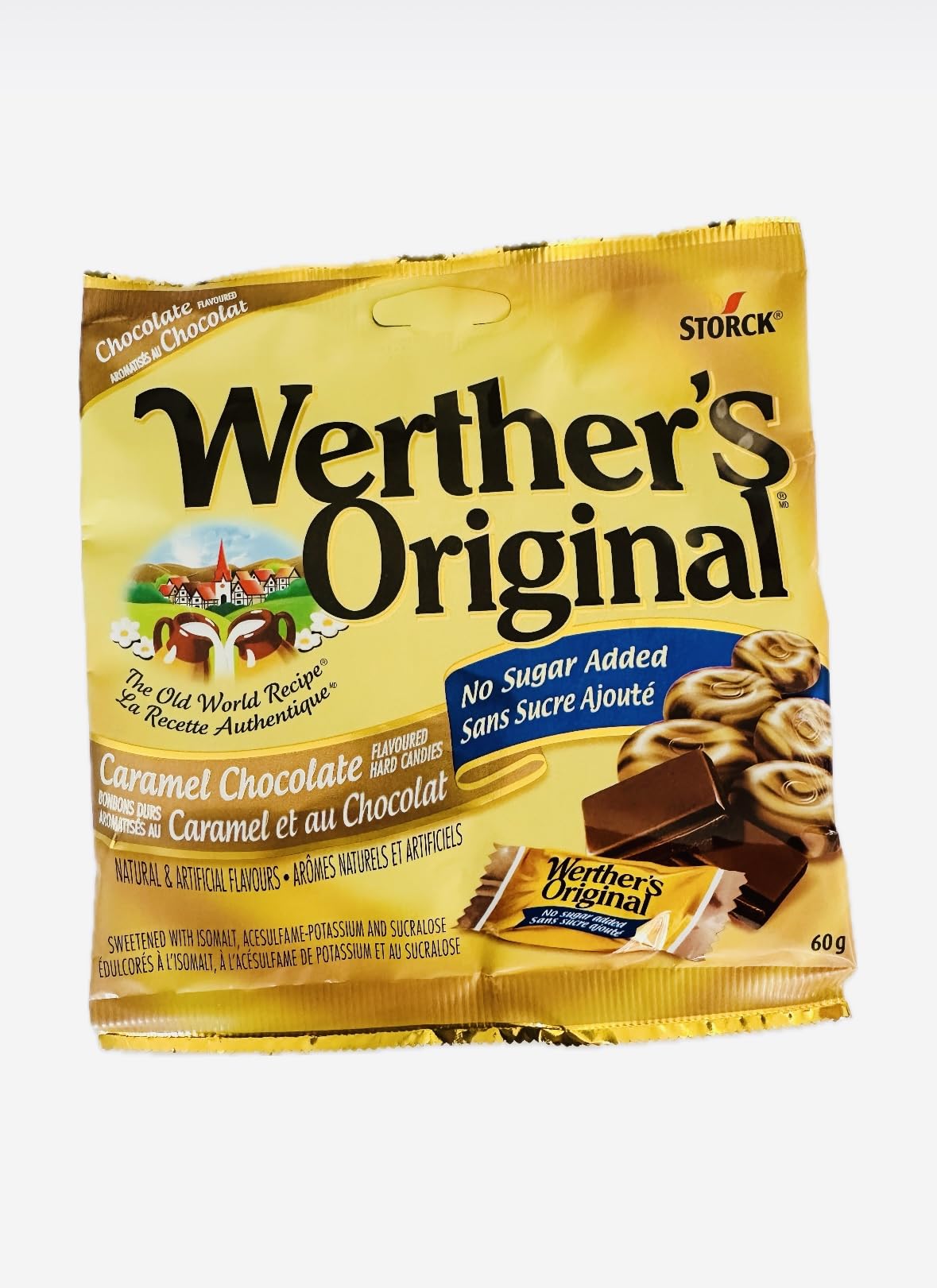 Werther's Original Sugar-Free Caramel Chocolate Candies 2 Pack - 60g Each