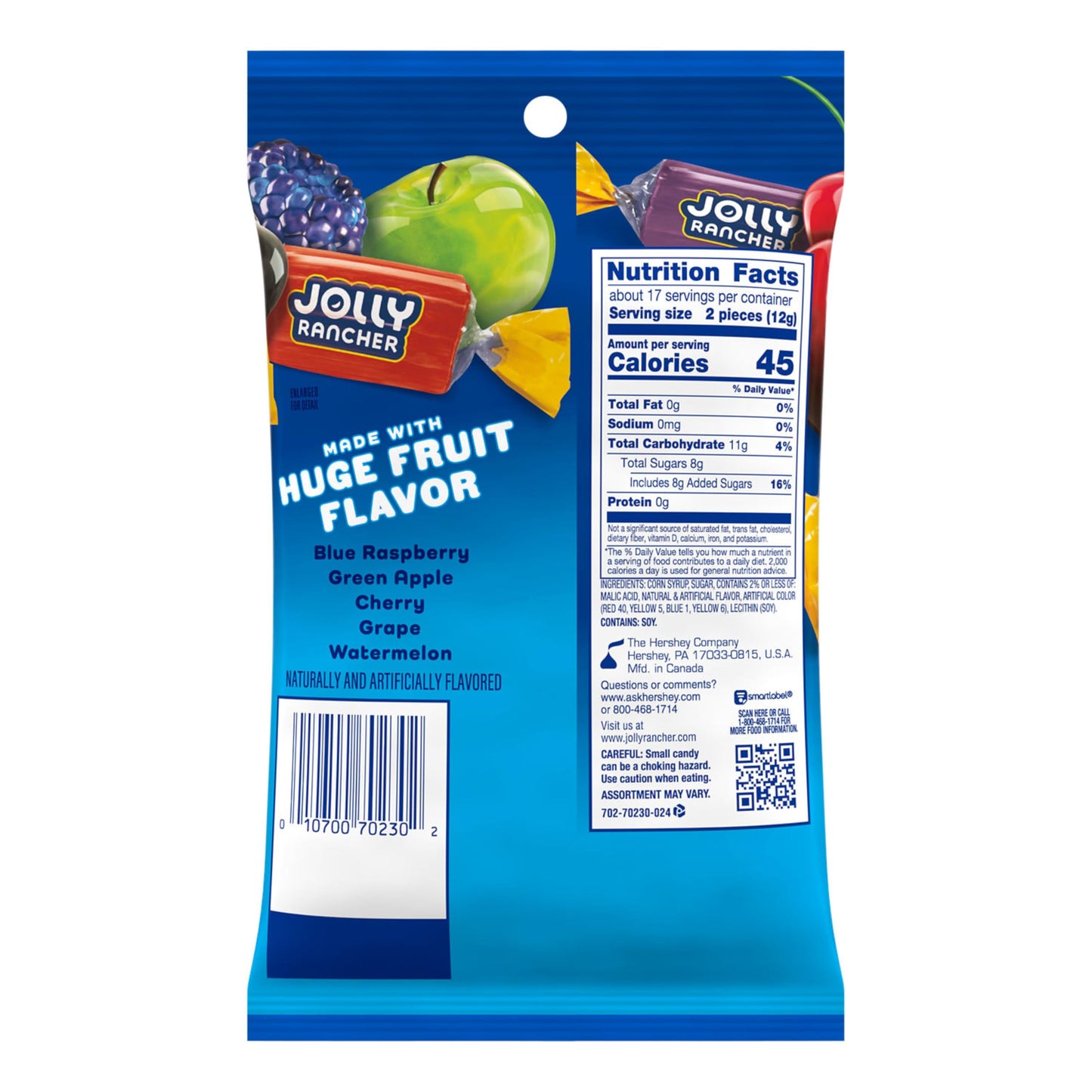Jolly Rancher Fruit Peg Bag - Assorted, 7 oz - 1 Bag