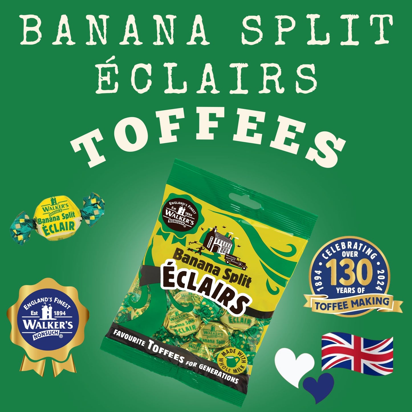 Walkers Banana Split Eclairs (150g)
