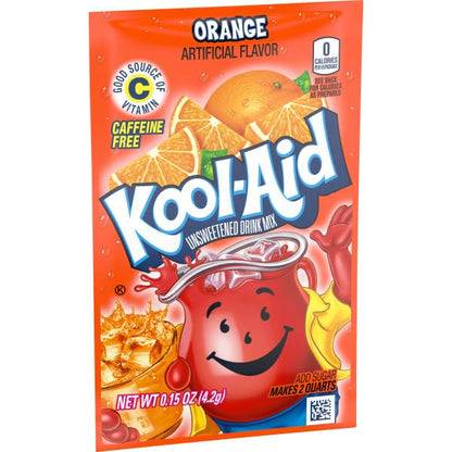 Kool-Aid Orange Unsweetened Soft Drink Mix, 0.15-Ounce Packets (Pack of 96) by Kool-Aid