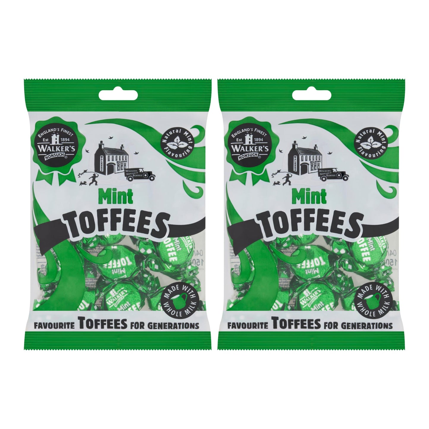Walker's Nonsuch Mint Toffees 150g Bag (Pack Of 2) New by Walker's Nonsuch