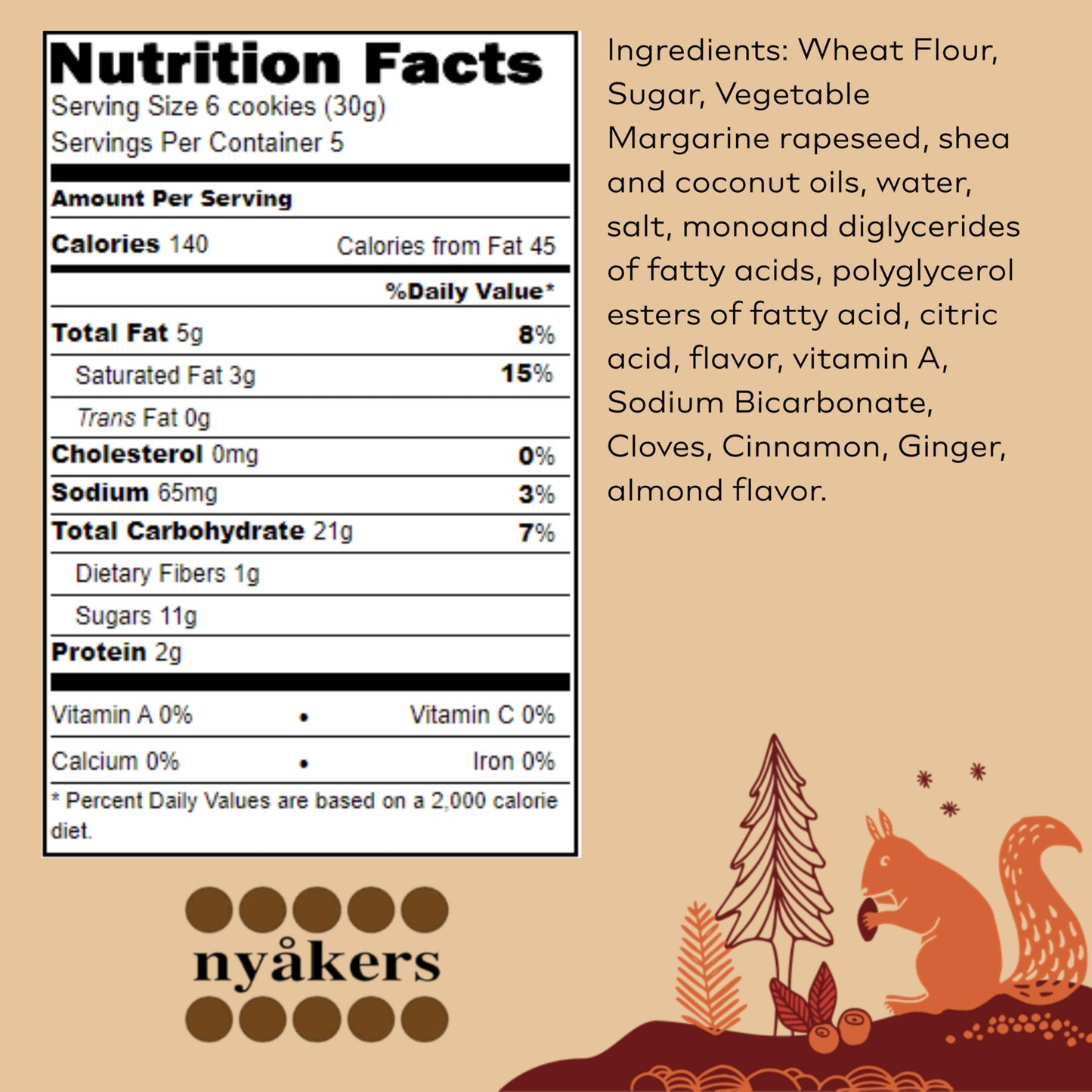 Nyakers Swedish Ginger Snaps, 150g