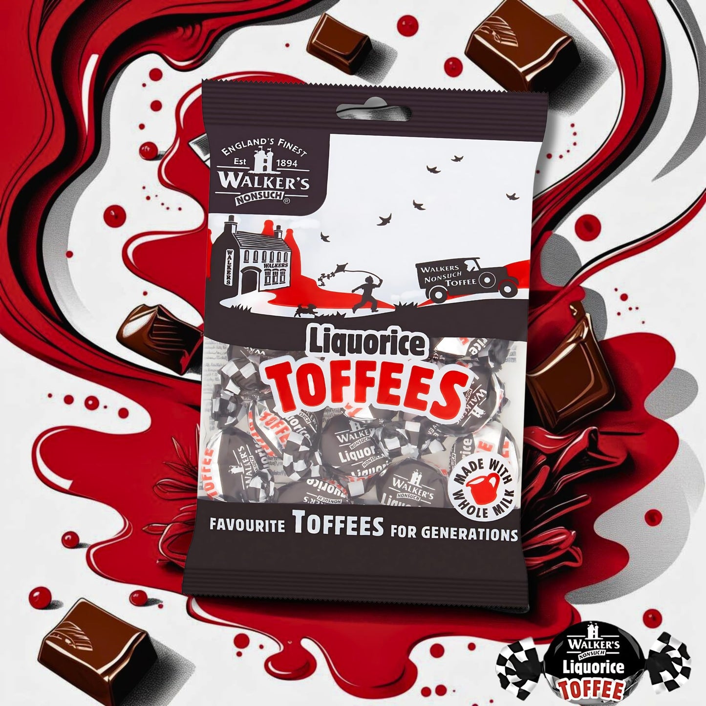 Walkers Nonsuch Licorice Toffees, 5.3 oz., Two Bags