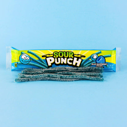 Sour Punch Straws Blue Raspberry - 24/2 oz.
