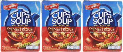 Value Bundle: BATCHELORS CUP A SOUP - Chicken, Tomato, Beef & Tomato - 4 Per Box 3 Boxes Total - Custom Value Bundle Branded Package of 12