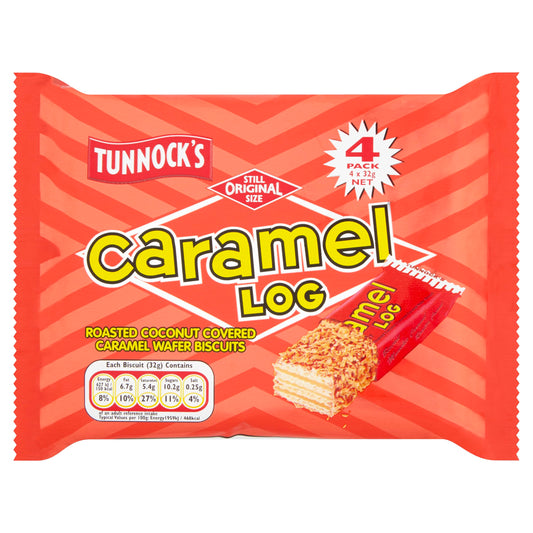 Tunnocks Caramel Log Wafers 4 Pack 150g