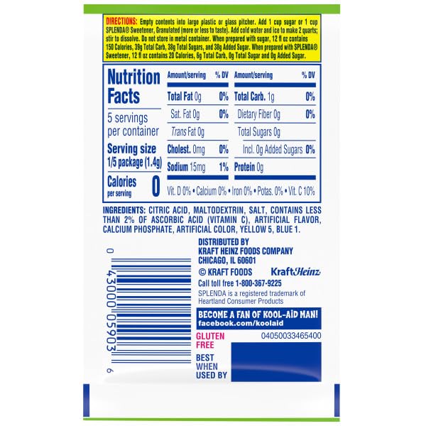 Kool-aid Green Apple Unsweetened Soft Drink Mix 0.15-ounce Envelopes (Pack of 48)