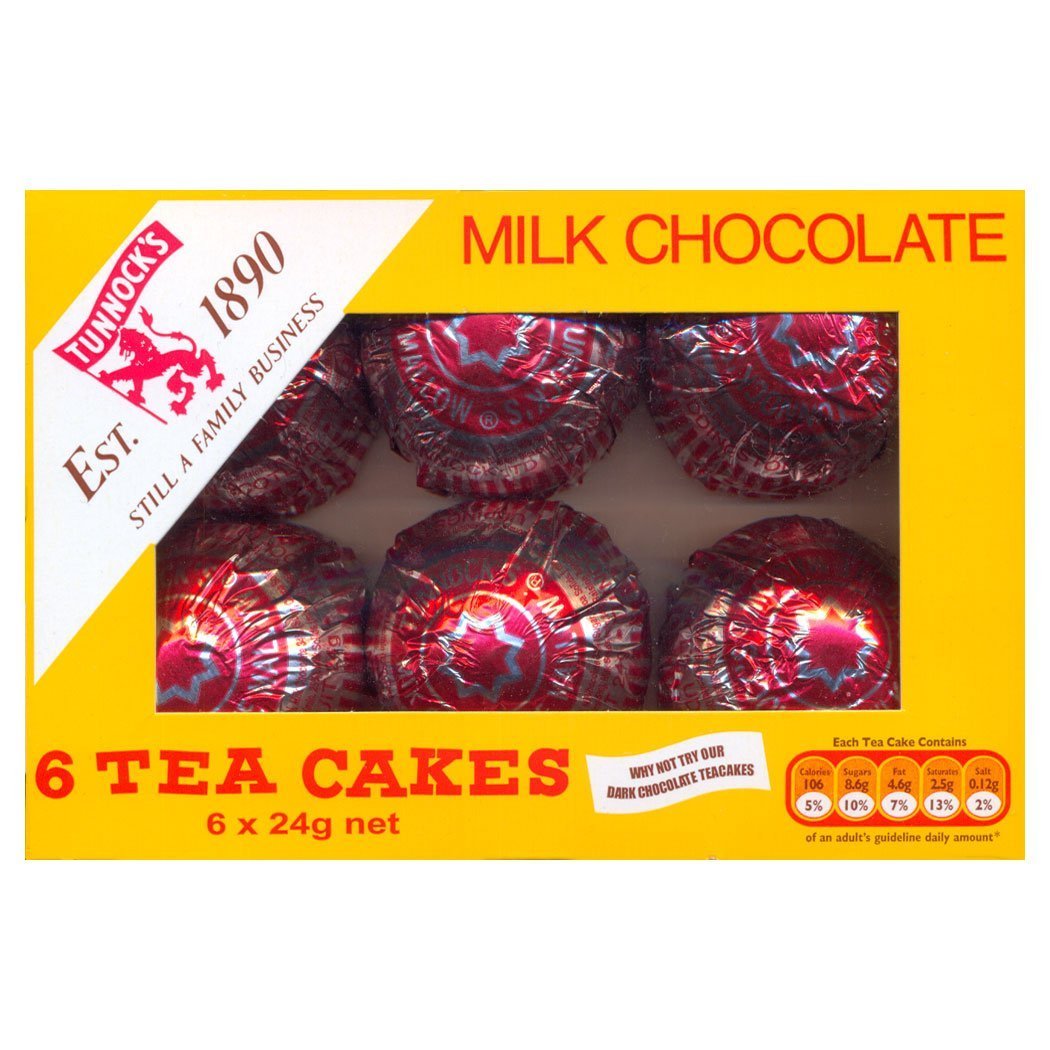 Tunnock's Tea Cakes Milk Chocolate 6 x 24g - Pack of 6 Tea Cakes