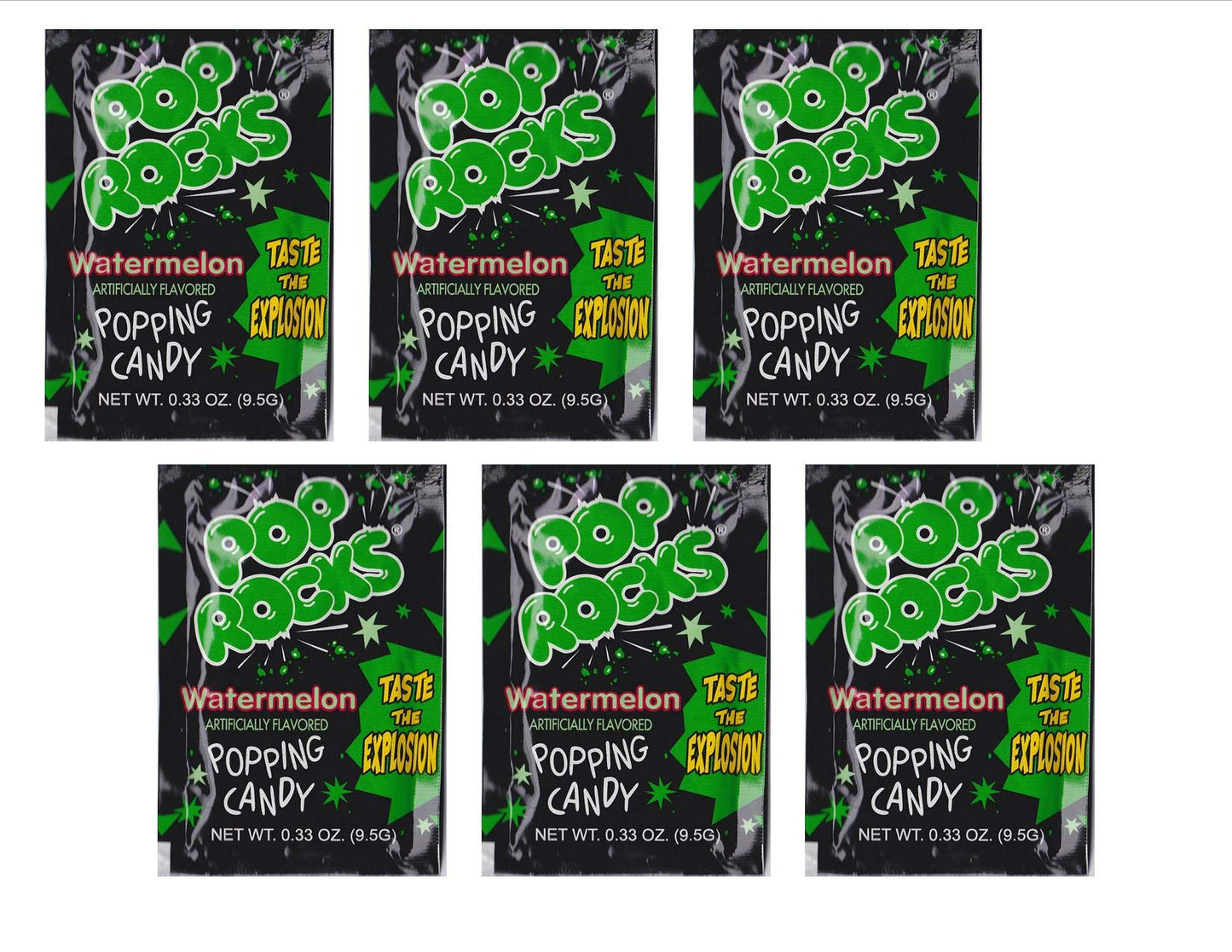 Pop Rocks Popping Fizzing Crackling Candy 6pk (Watermelon, 6 Pack)