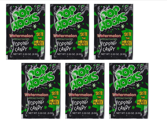 Pop Rocks Popping Fizzing Crackling Candy 6pk (Watermelon, 6 Pack)