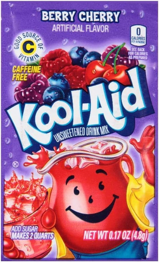 Kool-aid Berry Cherry Unsweetened Soft Drink Mix 0.15-ounce Envelopes (Pack of 48)